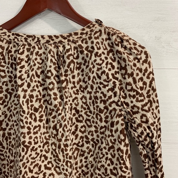 J Crew 100% Linen Leopard Print Blouse - Picture 7 of 7